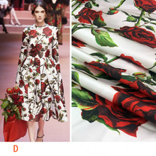 145cm Wide Printed Shirt Dress Polyester Fabric Rose Fabrics for Dress Per Meter Sewing Wholesale Cloth Alibaba Express 2024 - buy cheap