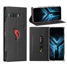 Capa carteira para asus rog phone 3 zs661ks, capa com flip magnético, com espaço para fotos, acessórios para telefone móvel 2024 - compre barato