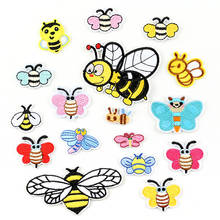 DIY sewing supplies patch Children shirts Trousers Holes Embroidery Butterfly Dragonfly Bee Insect Iron-on Paste Patches 2024 - buy cheap