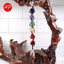 Ornamentos de pedra de cristal natural com sete chakras, joia decorativa para casa, 1 peça 2024 - compre barato