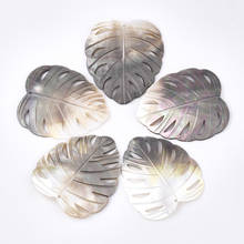 10pcs Black Lip Shell Flat Leaf Pendants Charms for Jewelry Making bracelet necklace 47~48x41~42x3~6mm, Hole: 1.4mm  F60 2024 - buy cheap
