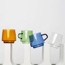 Copo de vidro japonês criativo, resistente ao calor, flor, café, chá, casa, copo de chá âmbar, café da manhã copo de vidro 2024 - compre barato