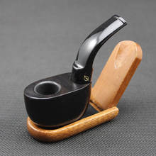 Mini pipa de madera de ébano Natural hecha a mano, duradera, para fumar tabaco, pipa para fumar, pipa de madera + bolsa + filtros KDE1, 10 Uds. 2024 - compra barato