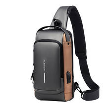 NEW Men's Anti-theft USB interface Shoulder Bags Waterproof Oxford Multifunction Crossbody Bag Short Trip Messenger Chest Bag 2024 - купить недорого