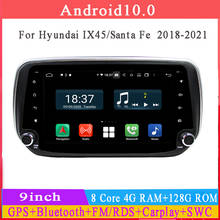 Radio con gps para coche, reproductor multimedia con Android 10, ocho núcleos, audio estéreo, unidad central, para hyundai IX45 Santa Fe 2018 2019 2024 - compra barato