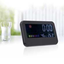 Cj2618t tela colorida digital termômetro higrômetro com despertador calendário função de previsão do tempo 2024 - compre barato