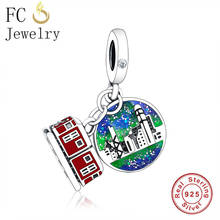 FC Jewelry 100% 925 Silver Red Peak Tram of HongKong Pendant Bead Fit Original Brand Charm Bracelet For Making Berloque 2020 2024 - buy cheap