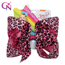 CN-lazos Jojo de 7 "para niña/Jojo Siwa, lazos para el pelo con estampado de leopardo para niños, con Clips, accesorios para el cabello de fiesta hechos a mano para niños 2024 - compra barato