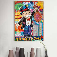 Alec Monopoly Graffiti Wall Art Money Paintings on The Wall Art Posters and Prints The World is Yours Modern Art Wall Pictures 2024 - buy cheap