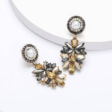 Luxury Crystal Rhinestone Earrings Women Indian Vintage Statement Long Earring Jewelry Female Fashion ZA Large Dangle Earring 2024 - buy cheap