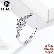 Wedding Rings BISAER 925 Sterling Silver Stackable Cubic Zircon Finger Rings For Women Wedding Engagement Jewelry ECR568 2024 - buy cheap