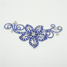 11.7 x 7.3 cm Crystal Rhinestones Applique for Wedding Dresses Hats Garment DIY Crafts Sewing Crafts Sapphire Blue Cusack 2024 - buy cheap