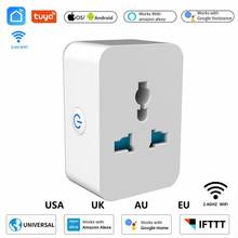 Tuya smartlife universal tomada inteligente wi fi temporizador universal adapater plug controle de casa inteligente funciona com assistente goodle 2024 - compre barato