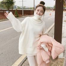 Turtleneck Sweater Women Winter Thicker Solid Long Sleeve Womens Simple Warm All-match Ulzzang Korean Style Leisure Pullover Ins 2024 - buy cheap