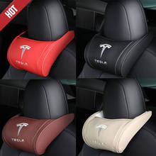 Подушка под шею, моющаяся мягкая подушка, регулируемый ремень, шейный подголовник для Tesla Model 3 S X Model Y, подголовник автомобильного сиденья X1PC 2024 - купить недорого
