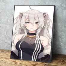 Quadros em tela casa sexy menina preto decoração quadros poster virtual youtuber cópias da arte da parede modular sala de estar sem moldura 2024 - compre barato