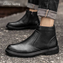 Golden Sapling-Botas Chelsea de cuero para hombre, zapatos formales clásicos de ocio, transpirables, botines Vintage, calzado Retro 2024 - compra barato