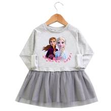 Girl Dress Summer Kids Clothes Princess Frozen Anna Elsa Print Dresses Cosplay Costume Party Birthday Children Clothing 2024 - buy cheap
