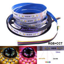 5 м 450 светодиодный RGBCCT 90 светодиодный/м светодиодный светильник 5050 RGB + 2835 белый/теплый белый DC12V WW + RGB + W светильник IP20 не водонепроницаемый 2024 - купить недорого