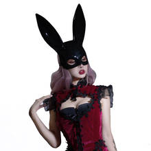 Gothic Womens Black Rabbit Cosplay Mask Eye Mask Sexy Halloween Mask Cosplay Costume Party Mask 2024 - buy cheap