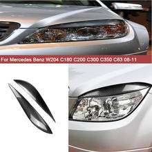 Durable Carbon Fiber Sticker Auto Eyebrow Eyelid for Mercedes Benz W204 C180 C200 C300 C350 C63 08-11 Car Accessories 2024 - buy cheap