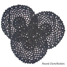 Elegant lace cotton round table place mat crochet coffee placemat wedding pad Christmas coaster cup mug tea dining doily kitchen 2024 - buy cheap