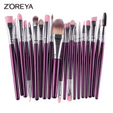 Zoreya 20pcs Eyeshadow Makeup Brush Set Blending Brushes Crease Blending Concealer Make Up Cosmetic Tools Eyeliner Foundation 2024 - buy cheap