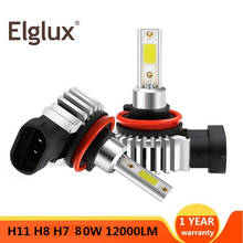 MINI LED Car Headlights H7 H4/HB2/9003 H8/H9/H11 HB3/9005 HB4/9006 Fog Light Bulbs H1 H3 80W 12000LM Fog Lamp 2024 - buy cheap