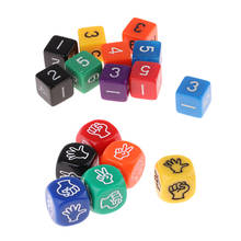 6Pcs Rock Paper Scissors Dice + Digital Dices Finger-Guessing Game Dice Set Board Game Dices Polyhedral Dices 2024 - buy cheap