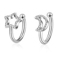 A Girl'  Asymmetric Moon Star Ear Cuff Clip on Earrings for Women Girl Without Piercing Earings Jewelry 2024 - buy cheap