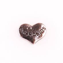 20pcs/lot Heart Words GRANDKIDS floating charms for living memory glass floating locket charms DIY jewelry 2024 - buy cheap