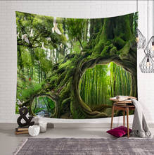 Wall Hanging Green Forest Nature tapestry Landscape Wall cloth tapestries 200x150 Large Wall Tapestry decor Blanket Beach Towel 2024 - buy cheap