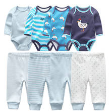 2021 roupas do bebê menino macacão 8 pçs conjuntos de bebê ternos algodão calça recém-nascidos meninas roupas roupas 2024 - compre barato
