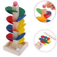 Novos brinquedos educativos de madeira do bebê do enigma da torre da pilha da bola de rolamento chocalhos da trilha de rotação montessori brinquedos recém-nascidos para crianças hobbies 2024 - compre barato