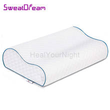 Travesseiro ortopédico branco de espuma de memória, para cama de dormir, dor no pescoço, proteção cervical para travesseiros do quarto 2024 - compre barato