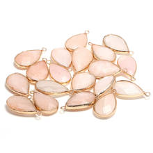 New Natural Stone Pendant Drop-Shaped Faceted Pink Aventurine Pendants Making for Jewelry Necklace Gift Accessories Size 16x30mm 2024 - buy cheap