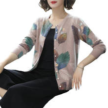 Mom cardigan impressão camisolas de manga comprida primavera autumn2021 camisola feminina casacos moda solta novas roupas senhora blusas de malha 2024 - compre barato