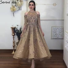 Serene Hill-vestido Midi dorado de lujo para mujer, vestido de noche para fiesta, boda, LA71051, 2021 2024 - compra barato