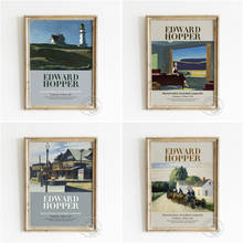 Póster de la exposición de Edward Hopper, impresiones de arte occidental del hotel, arte de pared del viento oriental sobre Weehawken, decoración moderna del hogar de Lighthouse Hill 2024 - compra barato