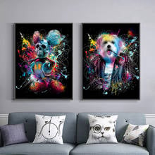 Modern Trippy Canvas Painting Abstract Animals Dogs Posters and Prints Wall Art Picture for Living Room Home Decoration Cuadros 2024 - buy cheap