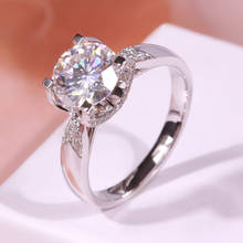 Classic 4 claw 9K White Gold Trendy Moissanite Ring 1ct 2ct 3ct Round Cut Lab Diamond Wedding Engagement Anniversary Ring 2024 - buy cheap