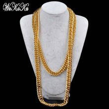 Wukaka Hip-hop Exaggerated Plastic Necklace Big Gold Chain Imitation Gold necklace props men's necklaces Men Jewelry 2024 - buy cheap