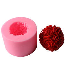Spherical Rose Chocolate Silicone Mold Baking Tool DIY Cake Decoration Rose Ball Cake Fondant Pudding 3D Mold 2024 - buy cheap