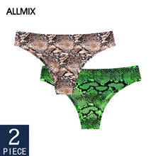 ALLMIX 2Pcs/lot Sexy Seamless Panties Woman's Underwear Sports Prints Leopard Female T-back Underwear Seamless Thongs G-String 2024 - buy cheap