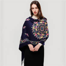 Bufanda de cachemir para mujer, chales y envolturas de Manta femenina, pañuelos bordados de invierno 2024 - compra barato