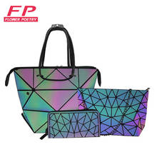 New Luminous Set Crossbody Bags Women Geometric Purses and Handbags Tote Holographic Female Chain Shoulder Bag Clutch femme 2024 - buy cheap