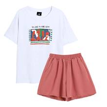 Kpop Clothes Woman Pijama Set Two Piece Women Summer Tracksuit Lounge Wear Set Plus Size T Shirt Ladies Shorts Suit Female 2024 - buy cheap
