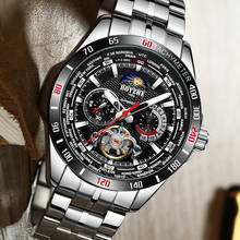 BOYZHE Sport Watch Mechanical Watch Waterproof Full Stainless Tourbillon Moon Phase Fashion Wristwatch Reloj Hombre Men Watches 2024 - buy cheap