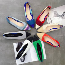 Zapatos planos de Ballet para mujer, zapatillas náuticas de punta estrecha, alpargatas sin cordones de colores mezclados, 2020 2024 - compra barato