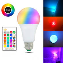 E27 Rgb Led Bulb 220v 5W 10W 15W Colored LED Light Bulb Lampade Dimmable Led Light E27 with Remote Control + Memory Function 2024 - buy cheap